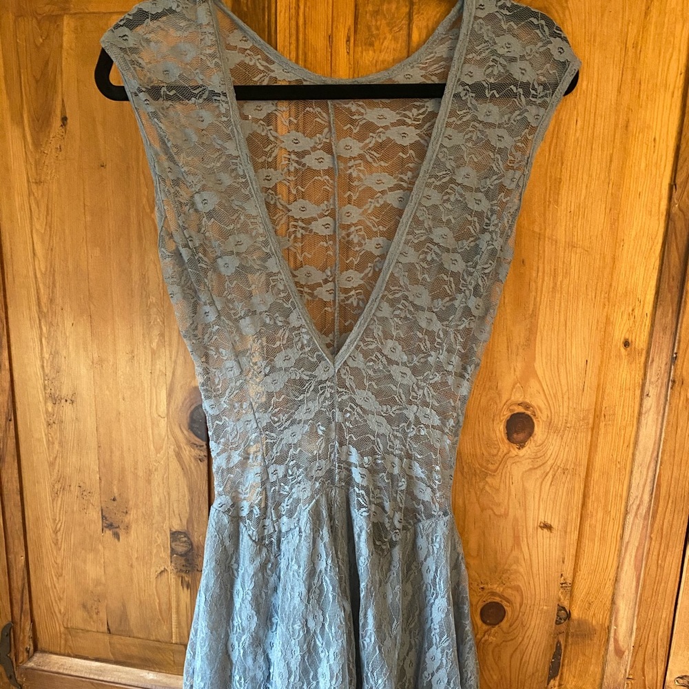 Lace dress, grey-blue, medium size